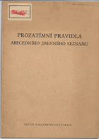 Prozatímní pravidla abecedního jmenného seznamu, 1950